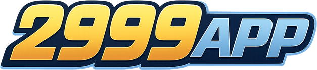 2999 app logo in cyan and purple style